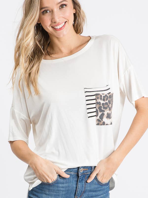 Casual Hi-Low Pocket Tunic Top T2625 for wholesale by 7th Ray