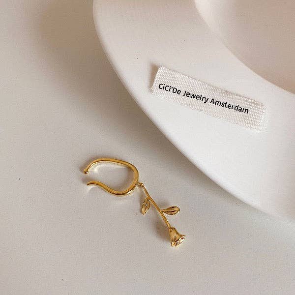 LanLivia – Großhandel Ear Cuff/Ohrklemme – LanLivia Ohrklemme mit Rosenblume – Einzeln0