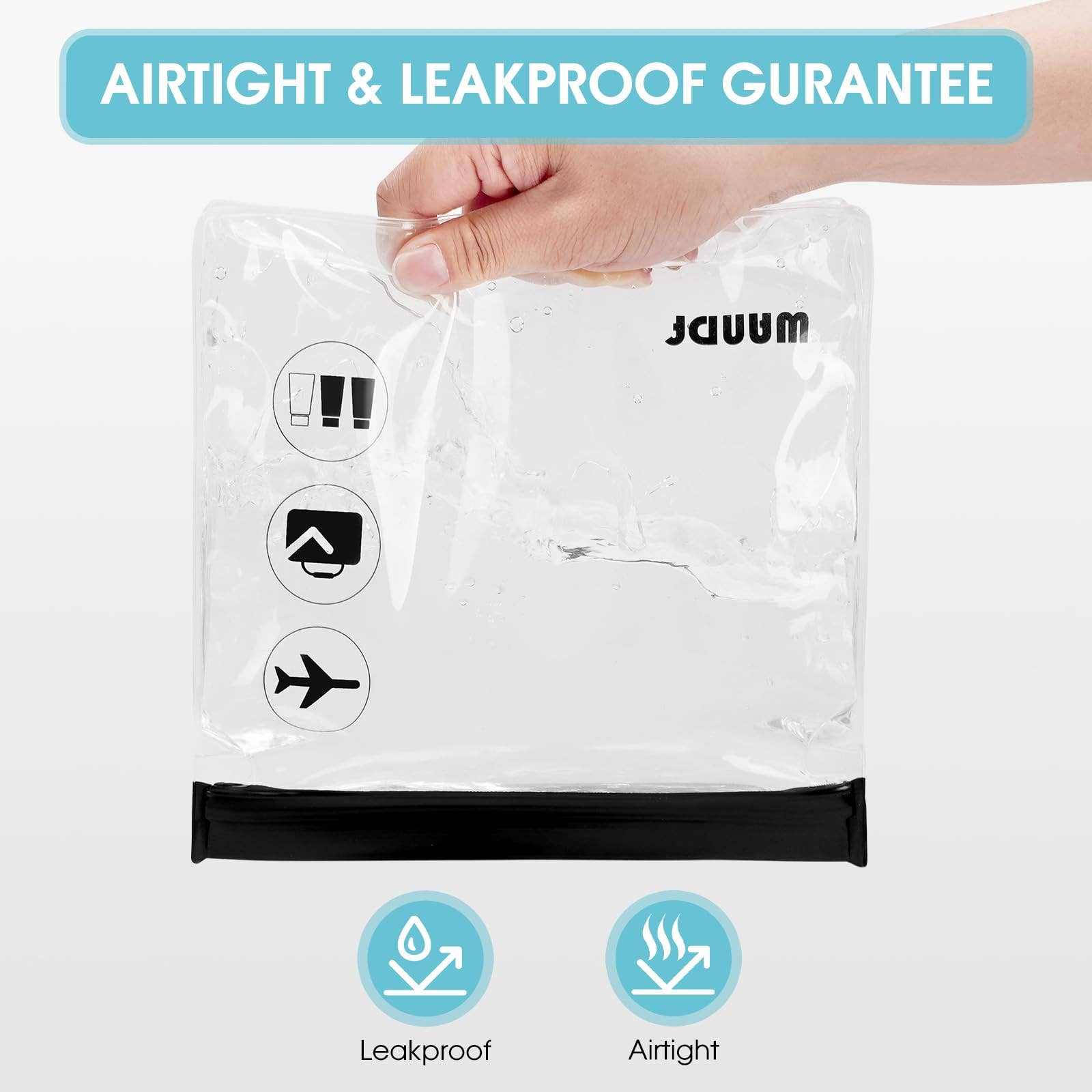 wandf - Vente Trousse de toilette – unisexe - Trousse de toilette de voyage 3-1-1 transparente WANDF approuvée par la TSA4