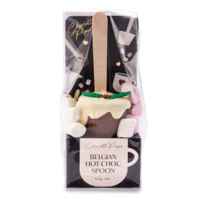 Hot Chocolate Stirrers with Marshmallow, Edible Milk and Dark Chocolate  Spoons, Made with Belgium Chocolate, 6 Count
