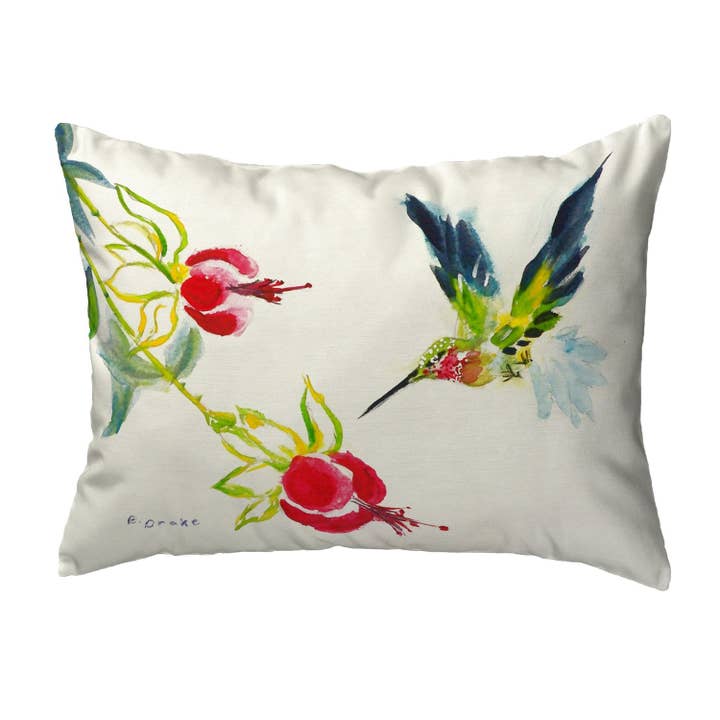 Betsy Drake Interiors - Wholesale Throw/Decorative Pillow - Betsy's Hummingbird Pillow