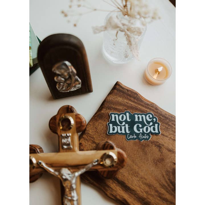 Saint Clare and Francis – Adesivo por atacado – Não Eu, Mas Deus - Autocolante Católico de São Carlo Acutis1