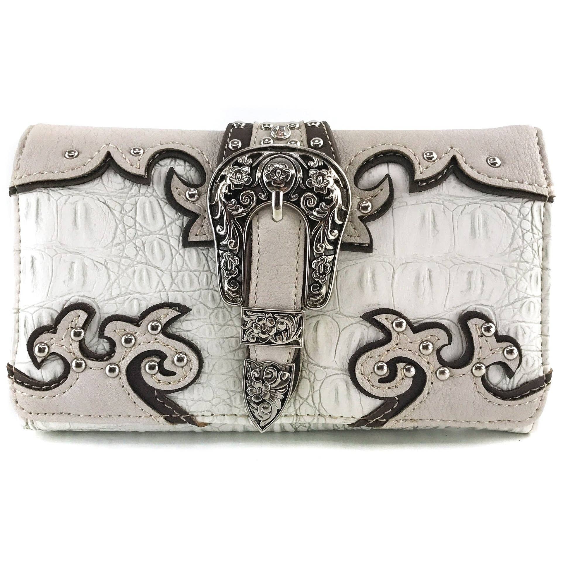 Lunar Deer - Vente Portefeuille – femme - Portefeuille à bandoulière à boucle en cuir PU croc0