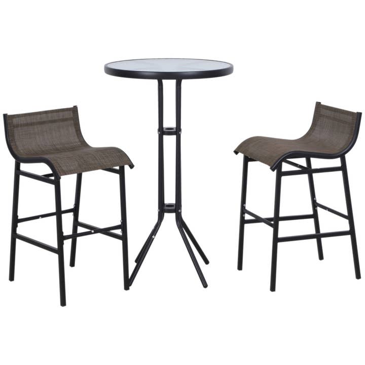 39F Inc. - Wholesale Patio Set - 3-Piece Bar Height Outdoor Bistro Set Round Patio Pub Table