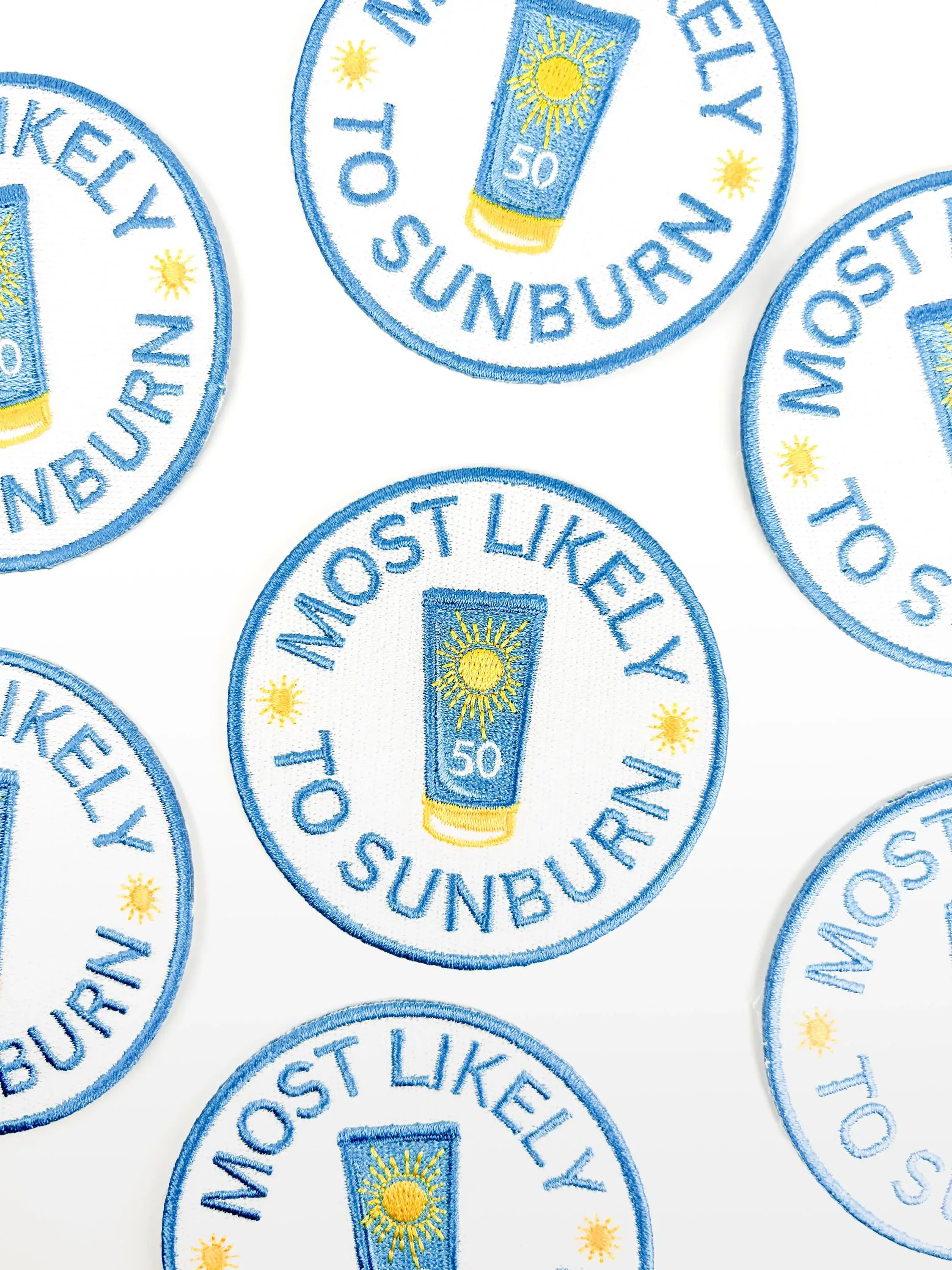 Field Trip Threads – wholesale Patch – Most Likely to Sunburn Patch Funny Embroidered Iron-On Beach3