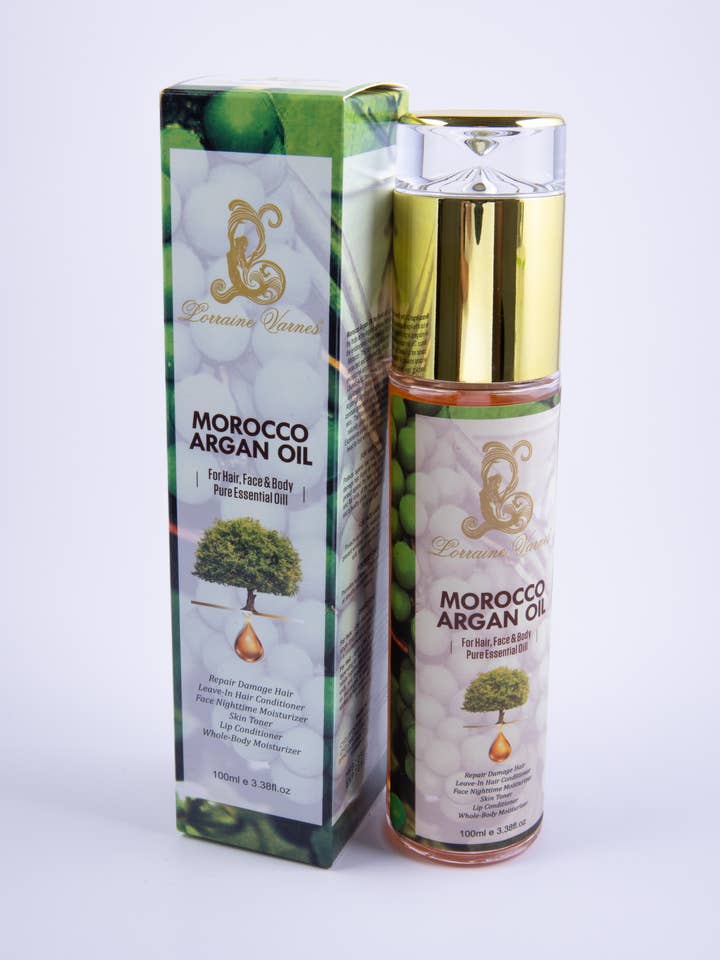Huile essentielle pure d'huile d'argan du Maroc pour cheveux, visage et corps pour la vente par Lorraine Varnes