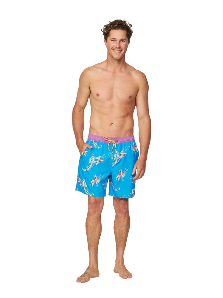 Heren - Stretch zwembroek - Paradise - Blauwgoud voor wholesale door Okanui