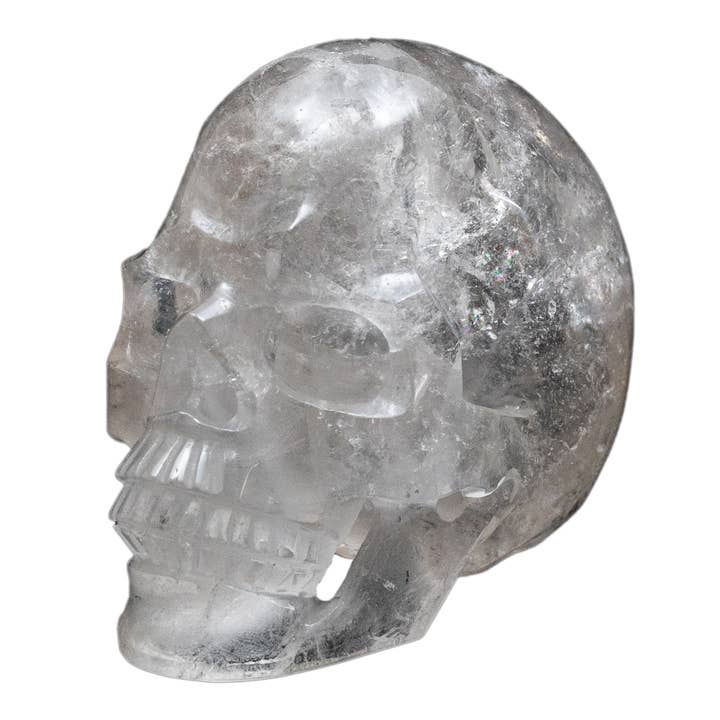 Smoky Quartz Crystal Skull - Large Hand Carved 5.25" Skull for wholesale by OddNot