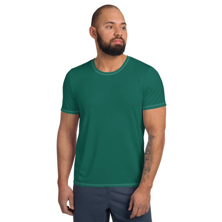 Camiseta desportiva verde-água, corte folgado por atacado de Rainbow City