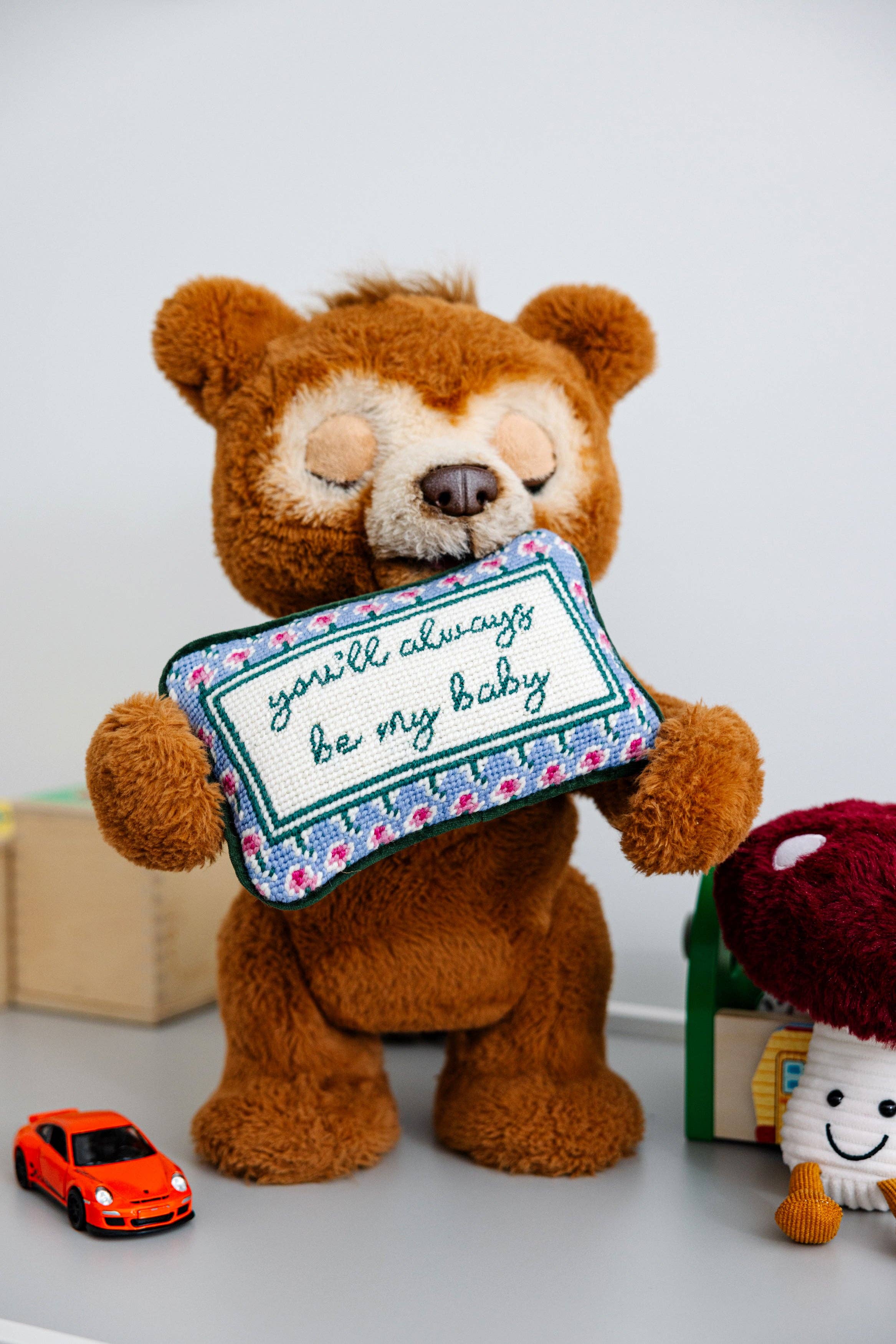 Furbish Studio - Wholesale Throw/Decorative Pillow - Be My Baby Mini Needlepoint Pillow2