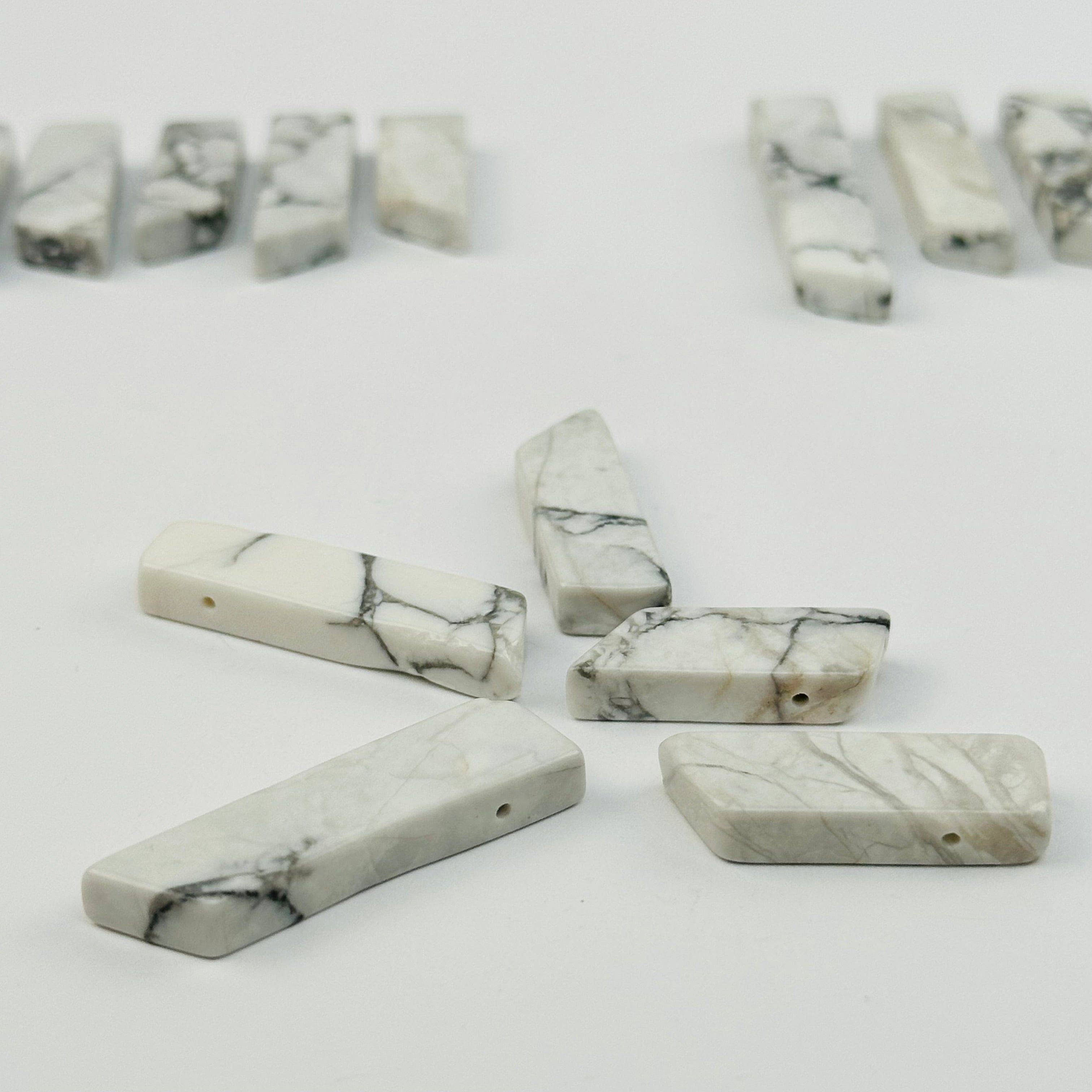 Rock Paradise - Wholesale Beads - 5pcs Crystal White Howlite Polished Long Beads4