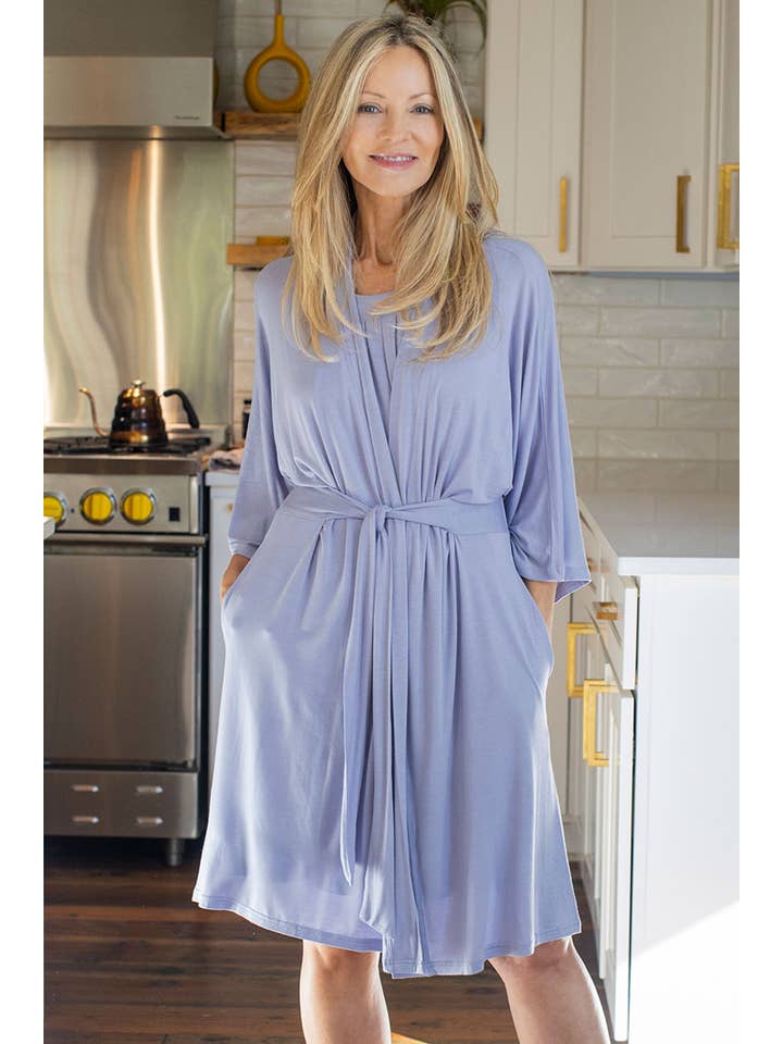 YALA - Wholesale Robe - Women's - NINA ELBOW SLEEVE BELTED BAMBOO ROBE3