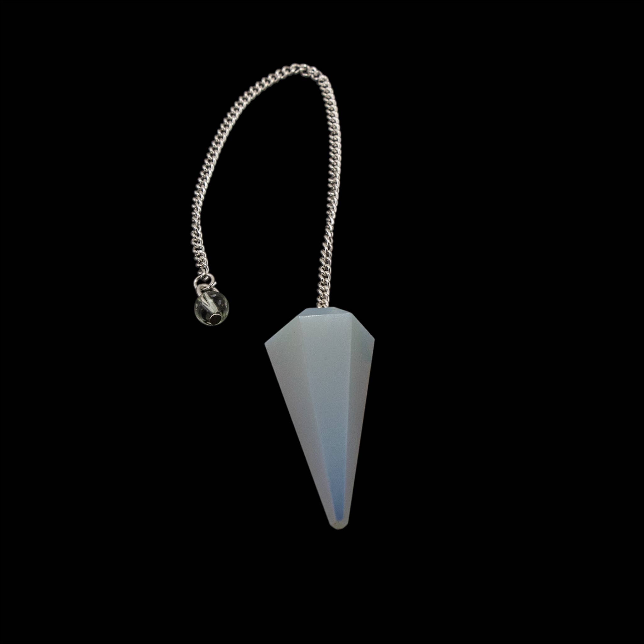 Quasar Gems USA – wholesale Meditationsprodukter – Opalit ädelstenspendel med kedja i silverfärg2