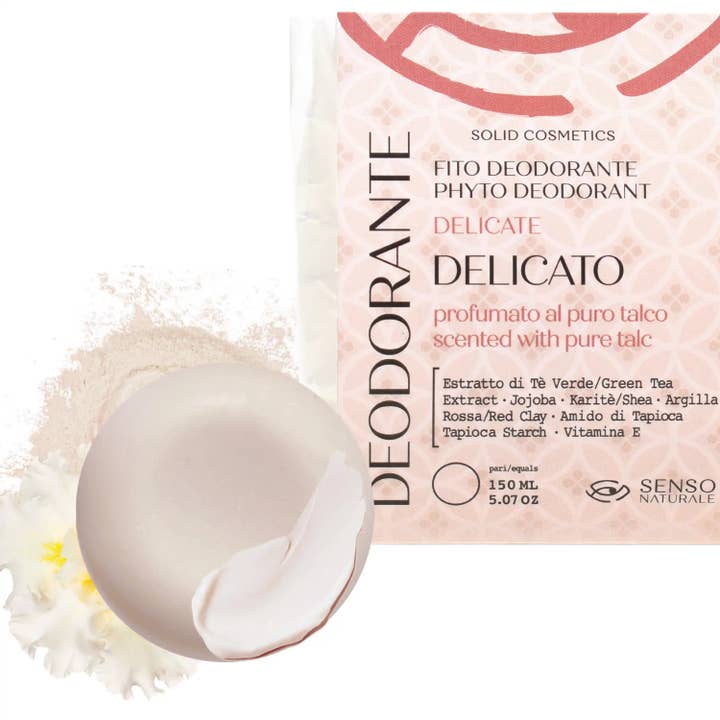 SENSO NATURALE – Engroshandel Deodorant - Unisex – Naturlig Fast Deodorant Delikat Duftende Ren Talkum7