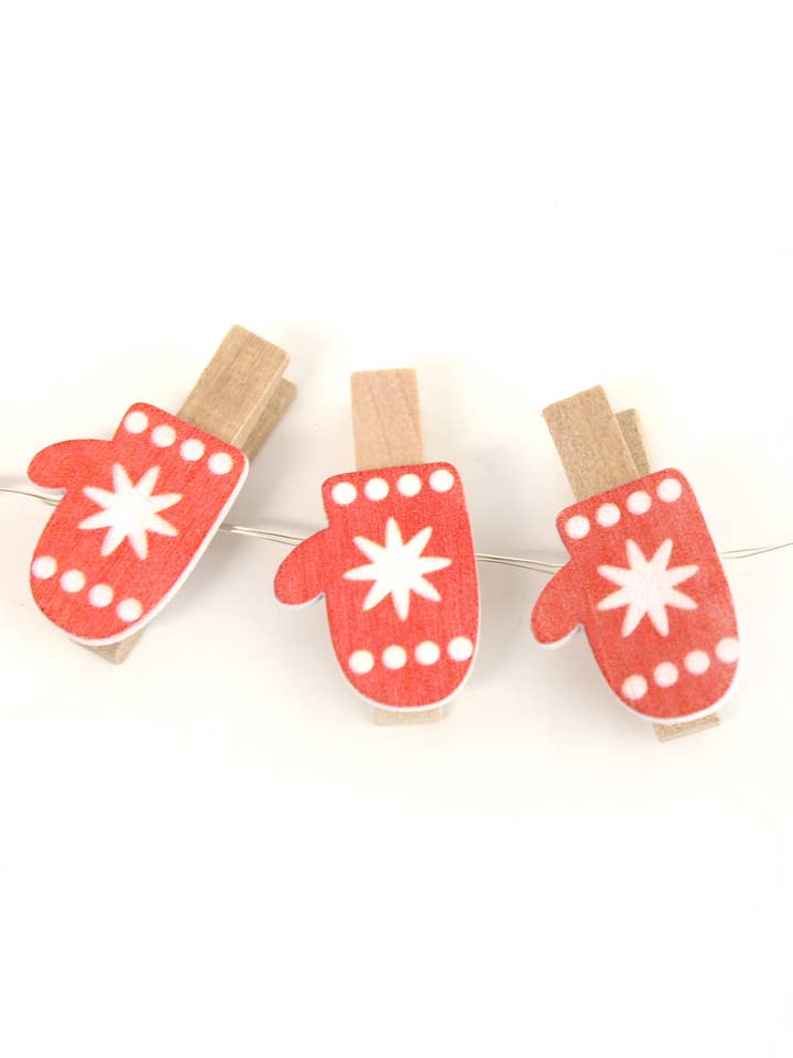 MICRODOT-LAMPEN VAN 20 LED MET HOUTEN HANDSCHOENKLEMMEN VAN 10 L VOOR BINNEN B/O voor wholesale door Perfect Holiday