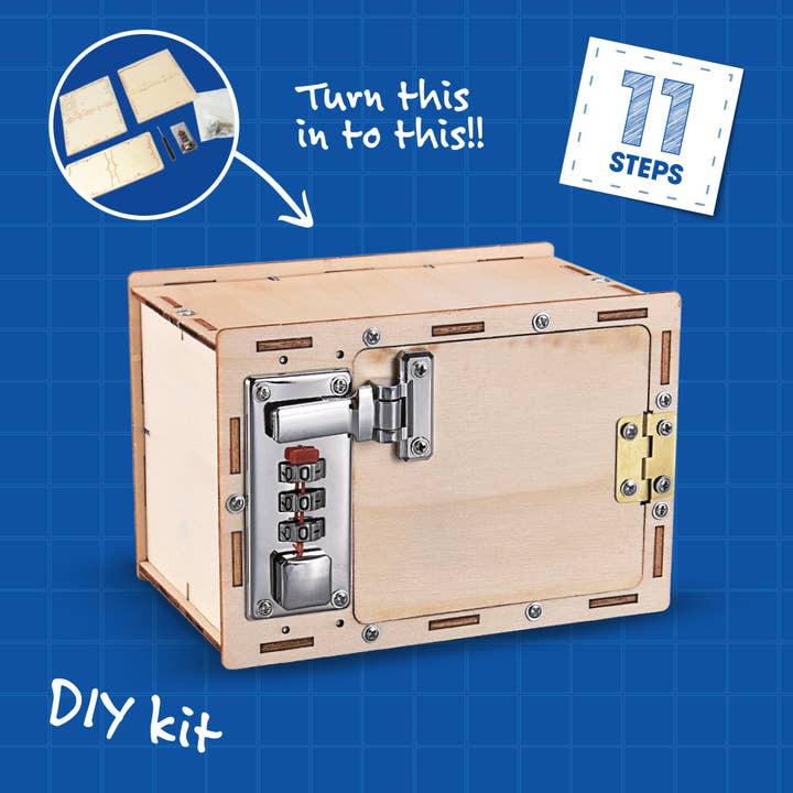 STEM Construction kit - Build-Your-Own Wooden Safe for wholesale by The Source Wholesale LTD
