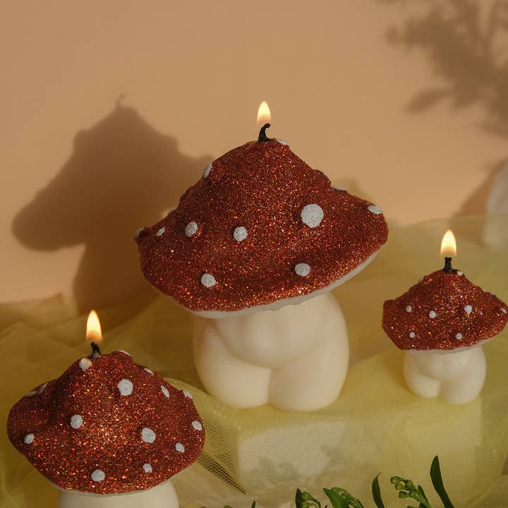 Interlude Candles - Venta al por mayor Velas de diseño llamativo - Trío de Velas de Hongo Diosa Brillantes de Cera de Soya13