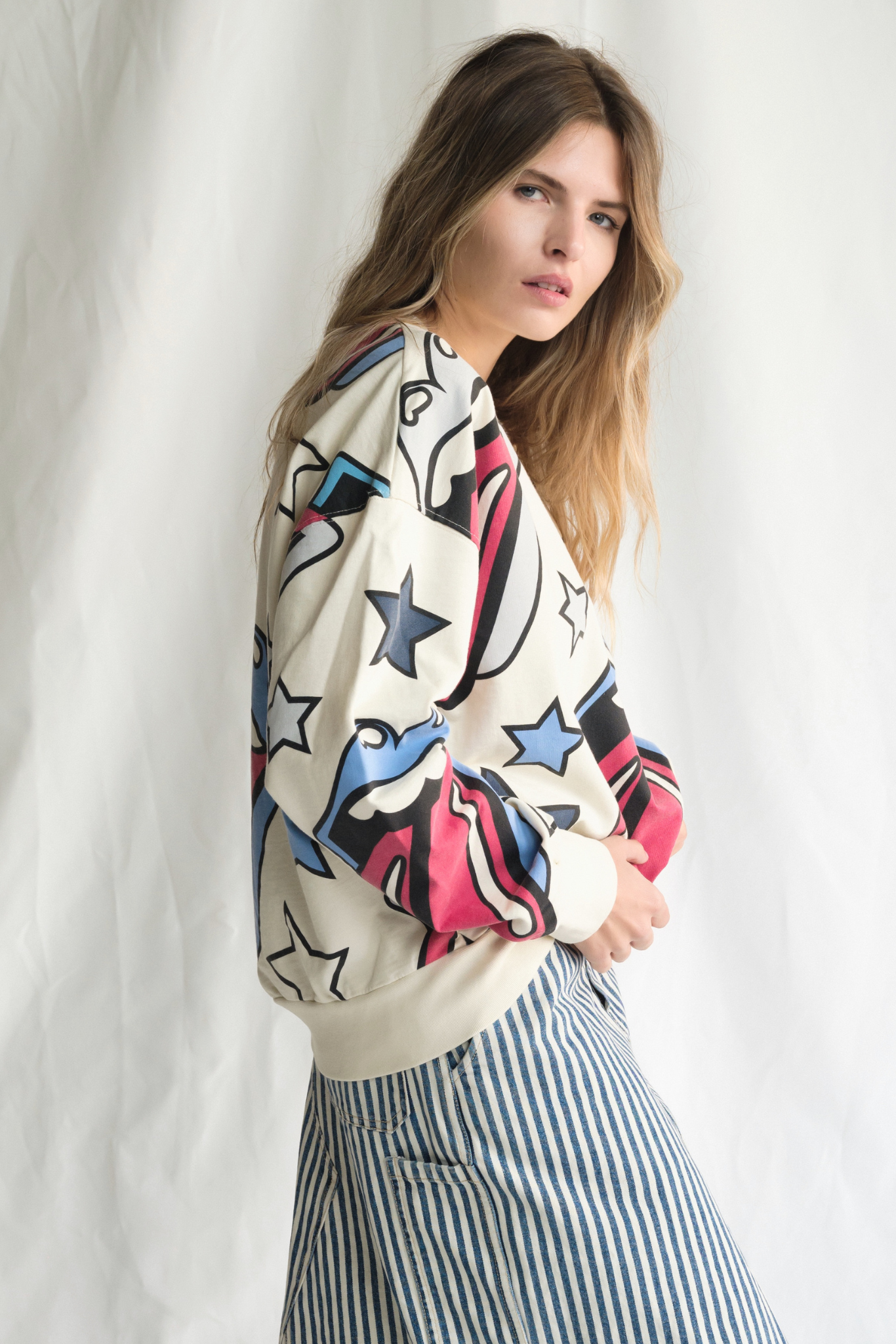 People Of Leisure - Wholesale Graphic Sweatshirt - Women's - The Rolling Stones Loud Mouth Crew1