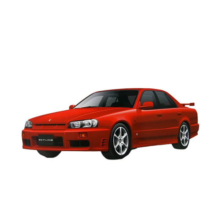 Aoshima: 1/24 NISSAN ER34 SKYLINE 25GT-X TURBO '98 Skala Modellkit #98 för wholesale av The Shumi Company
