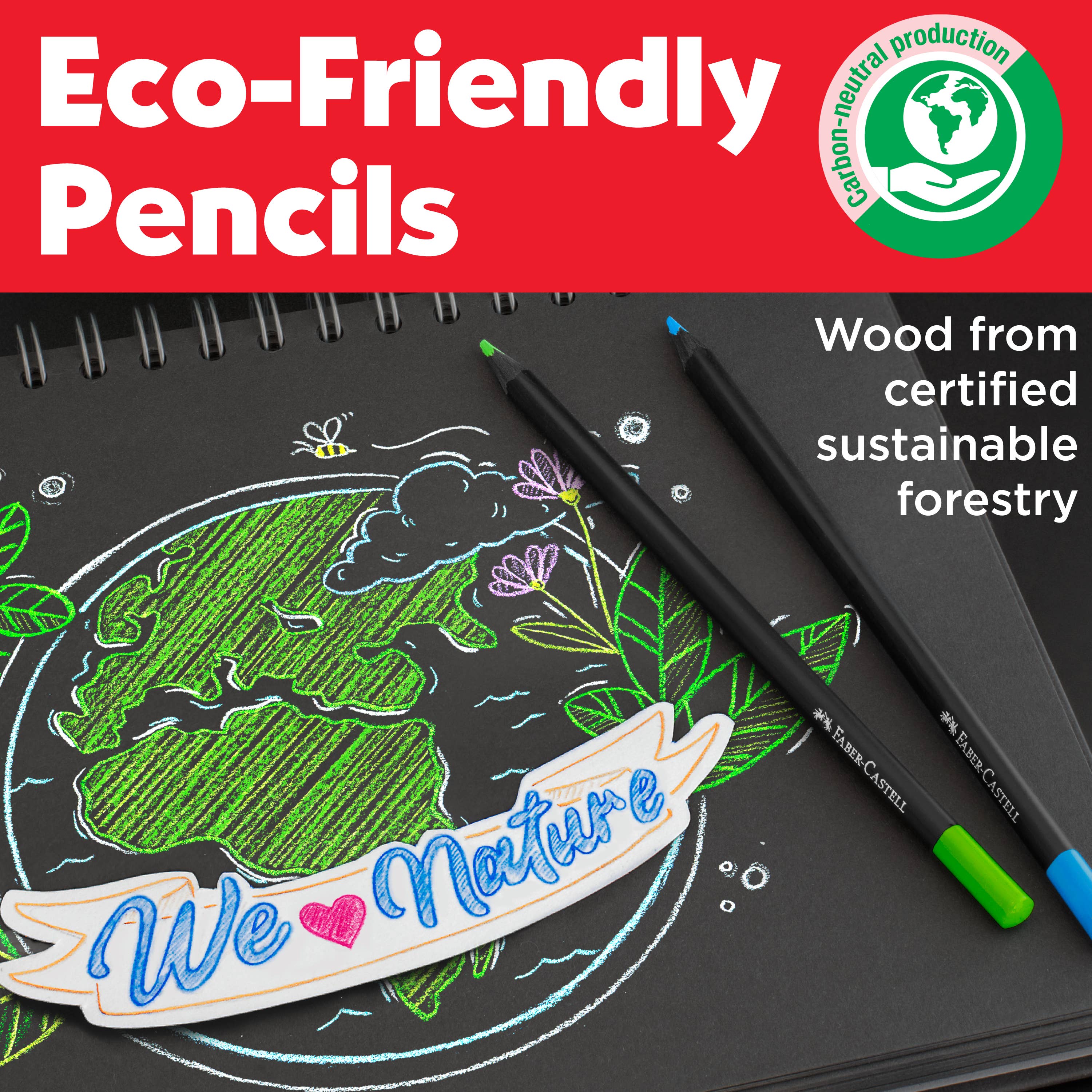 Faber-Castell / Creativity for Kids - Wholesale Colored Pencil - Super Soft Black Edition Colored Pencils, Gift Tin of 128