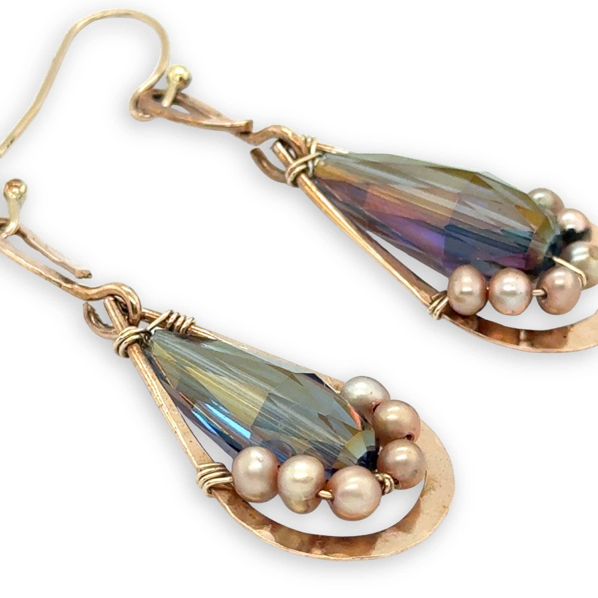 Art by any Means Jewelry - Wholesale Dangle Earrings - Curvilinear Crystal Drop Earrings E842062