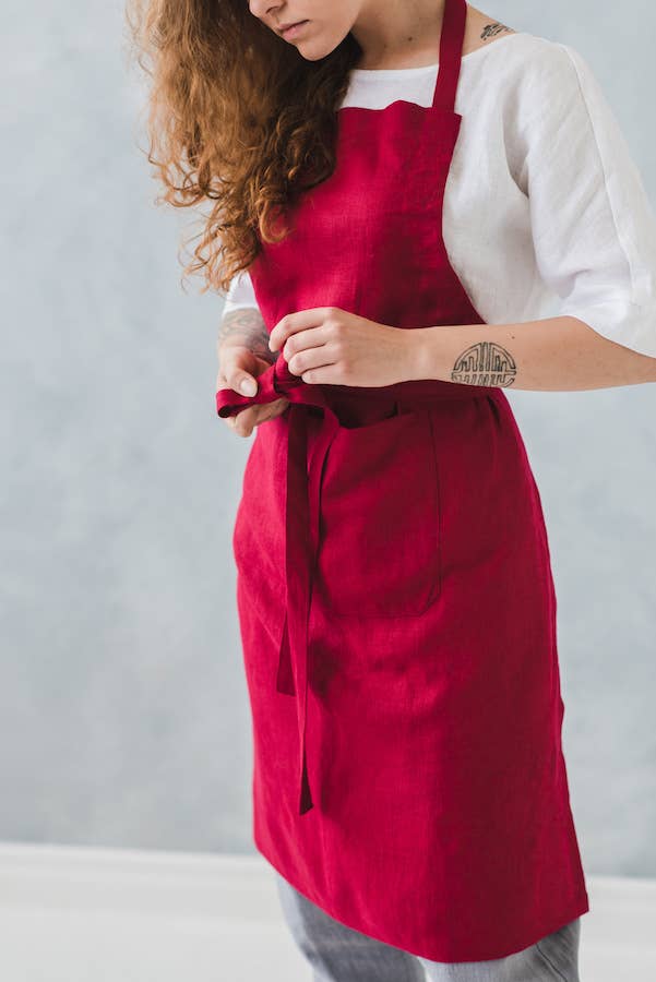 Epic Linen - Wholesale Apron - Unisex Full Bib Linen Apron in Various Colors6