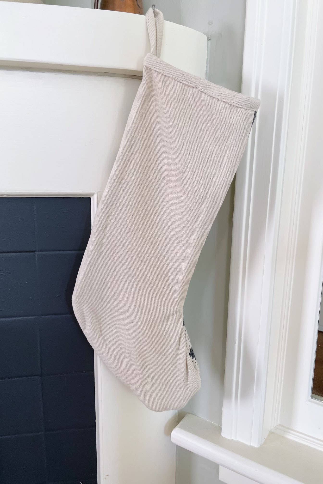 NOEL by Alma Home - Vendita all'ingrosso Calza natalizia - Calza natalizia Boho geometrica nera e crema6