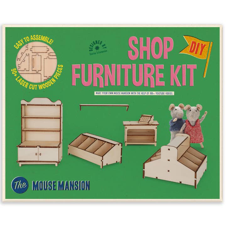 Het Muizenhuis - Vendita all'ingrosso Kit per lavoretti fai da te - Bambini - Kit di mobili per bambole fai-da-te per bambini - Shop (scala 1:12)
