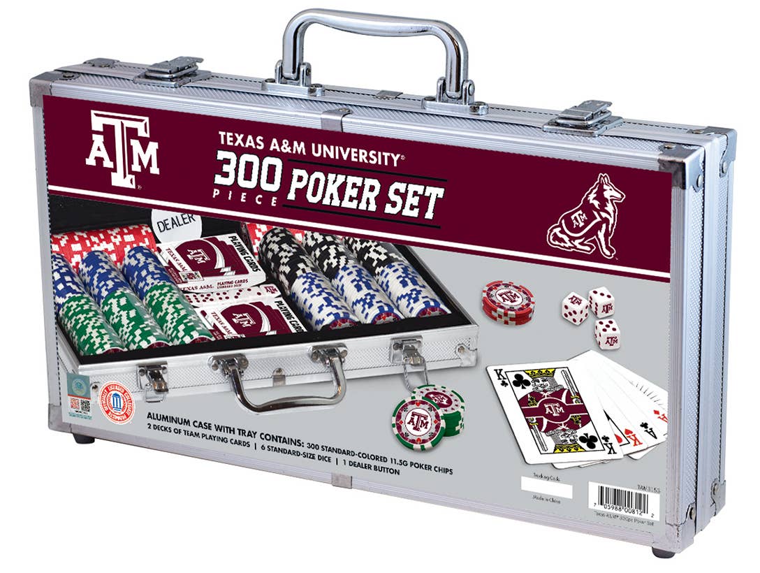 Masterpieces Puzzles - Wholesale Card Game - Texas A&M Aggies 300 Piece Poker Set0
