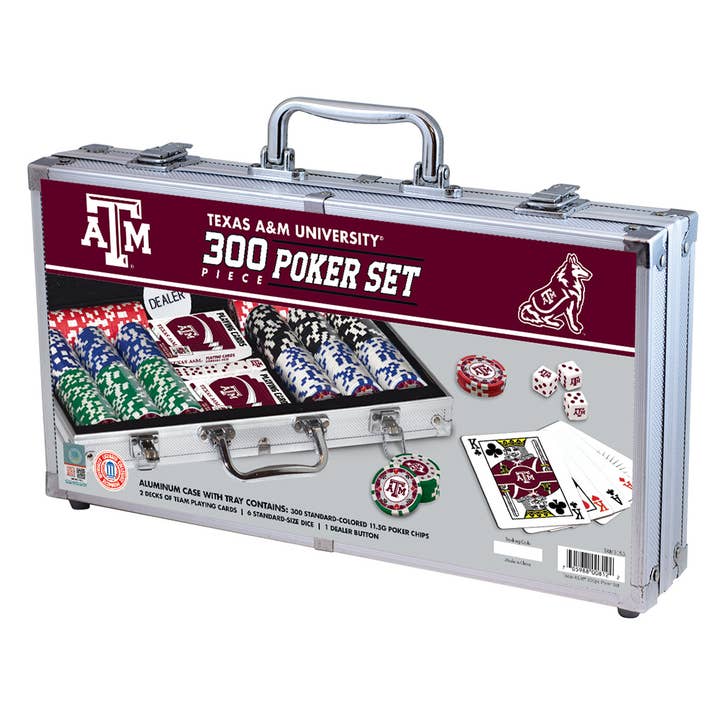 Masterpieces Puzzles - Wholesale Card Game - Texas A&M Aggies 300 Piece Poker Set