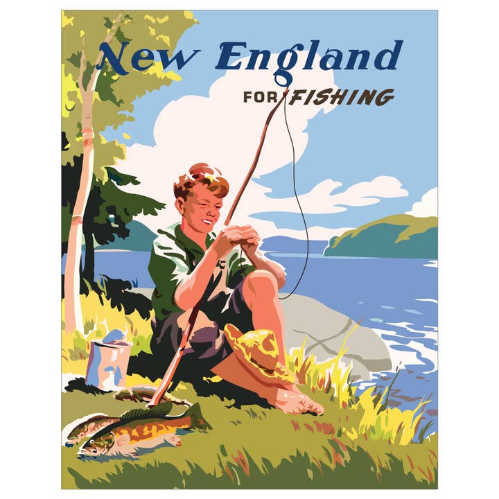 Fridgedoor - Wholesale Magnet - 2.5'' x 3.5'' New England for Fishing Magnet