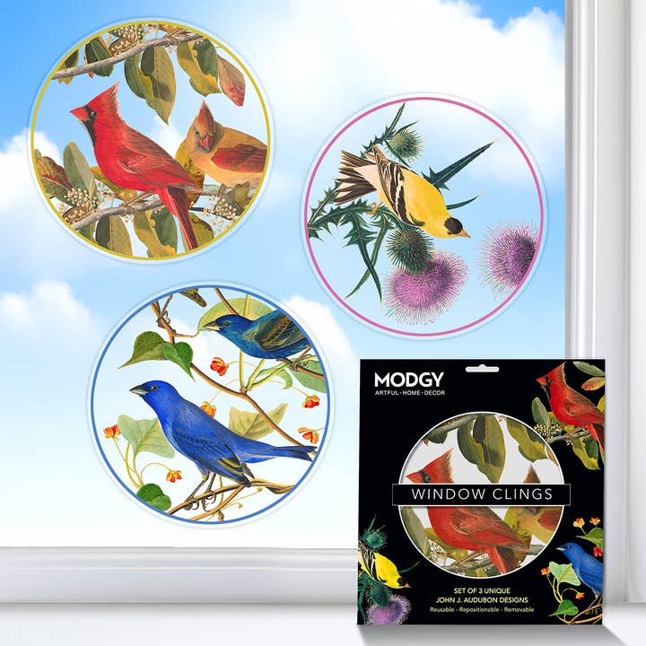 Modgy Window Cling John J. Audubon Set of 3 for wholesale by Modgy