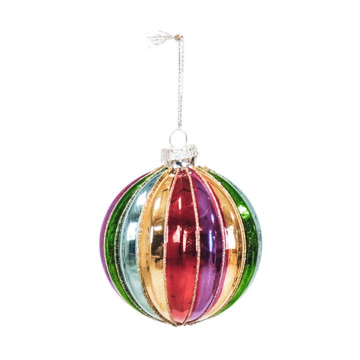 Ornement - Boule de Noël - Verre - Multicolore - 8x8cm pour la vente par Housevitamin bv