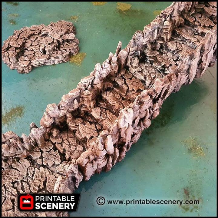 Höhlenrampe | DnD Höhlenstreuungsgelände Felsen Dungeon Druckbare Szenerie RPG Tabletop Miniaturenspiel Kacheln 3D Gedruckt TTRPG Pathfinder für den Großhandel von The Beaver and Broadsword