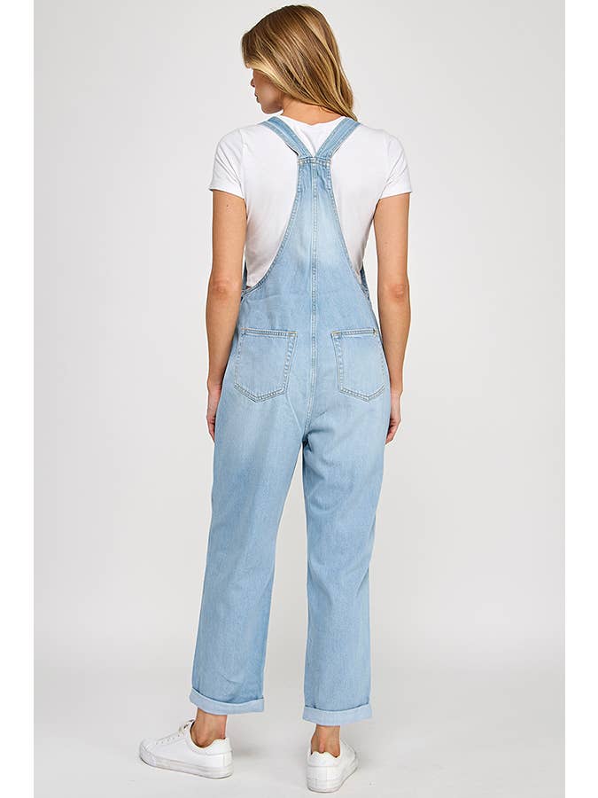 Sneak Peek - Wholesale Overalls - Women's - ♡33% OFF♡ DENIM OVERALL WITH FRONT POCKET AND CUFF DETAIL