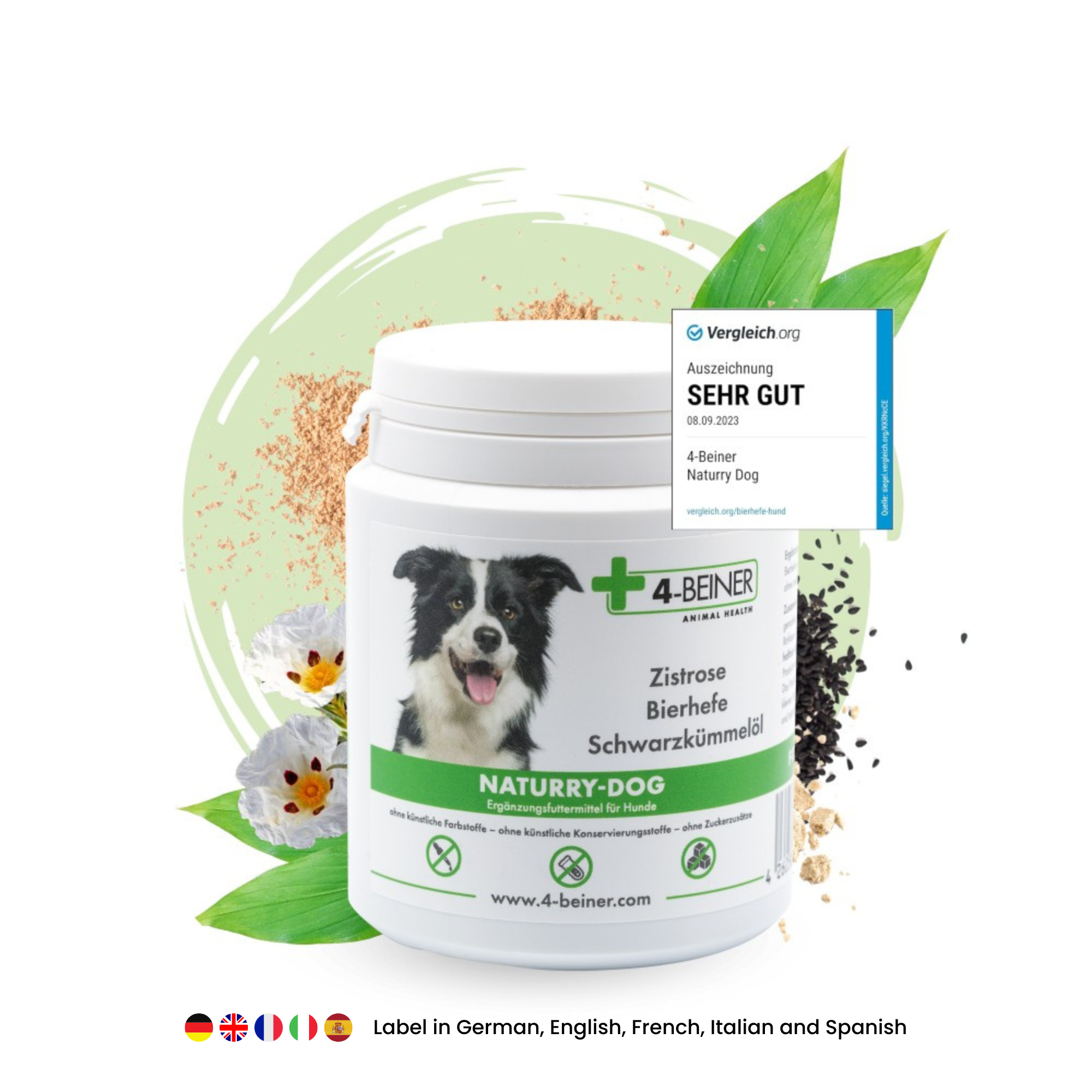Kauartikel.com GmbH - Wholesale Pet Supplement - Dog - 4-legged Naturry Dog 80g0