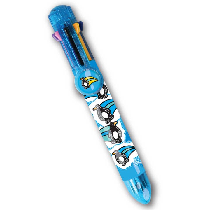 Rainbow Writers - Penguin 8-in-1 Multicolour Pen for wholesale by Deluxebase