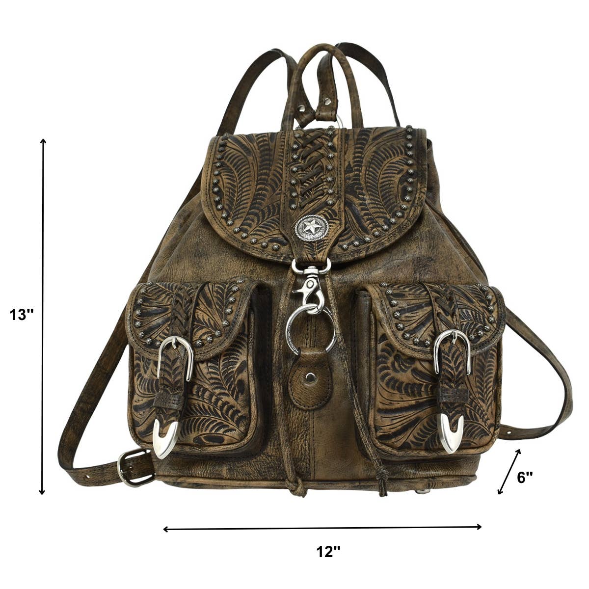 American West - Venta al por mayor Mochila - Unisex - Mochila Clásica de Viaje con Cordón y Bolsillo Frontal7