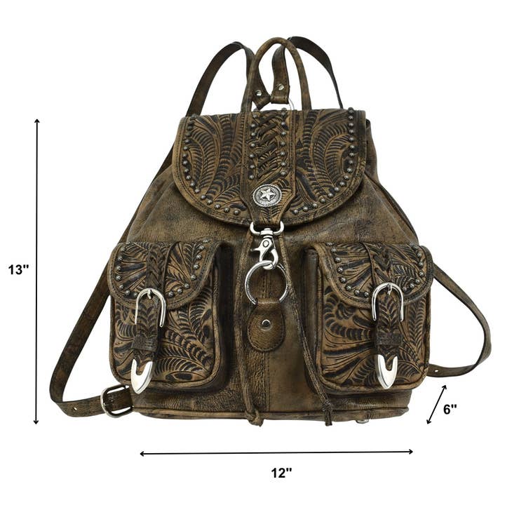 American West - Venta al por mayor Mochila - Unisex - Mochila Clásica de Viaje con Cordón y Bolsillo Frontal7