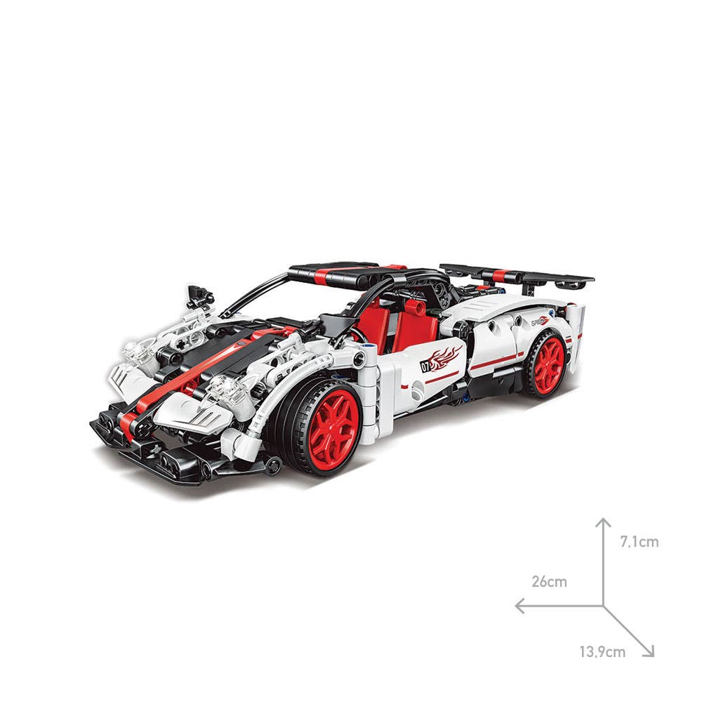 AJ Aguiar - Wholesale Toy Car/Truck - Kids - Technic Racing Car Pullback White 8+ Gears Fittings2
