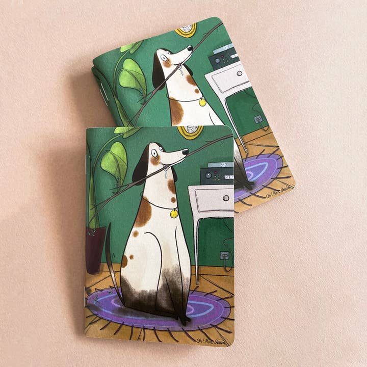 Pocket Notebook “The Playful Dog” – Made in France for wholesale by Oh ! Mon Dessin