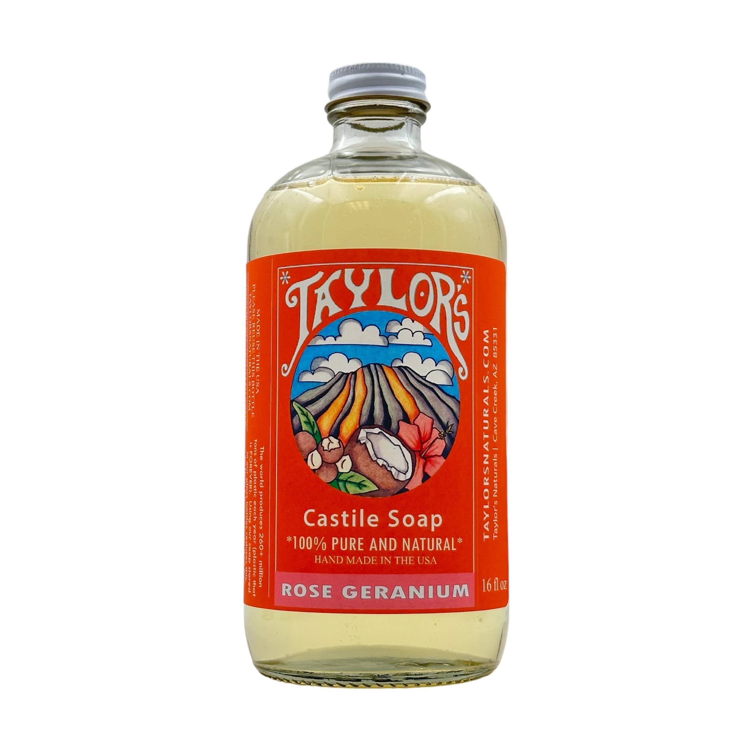 Taylor's Naturals - Wholesale Body wash/shower gel - Liquid Castile Soap* ALL Purpose in glass* Plastic-FREE- 8oz4