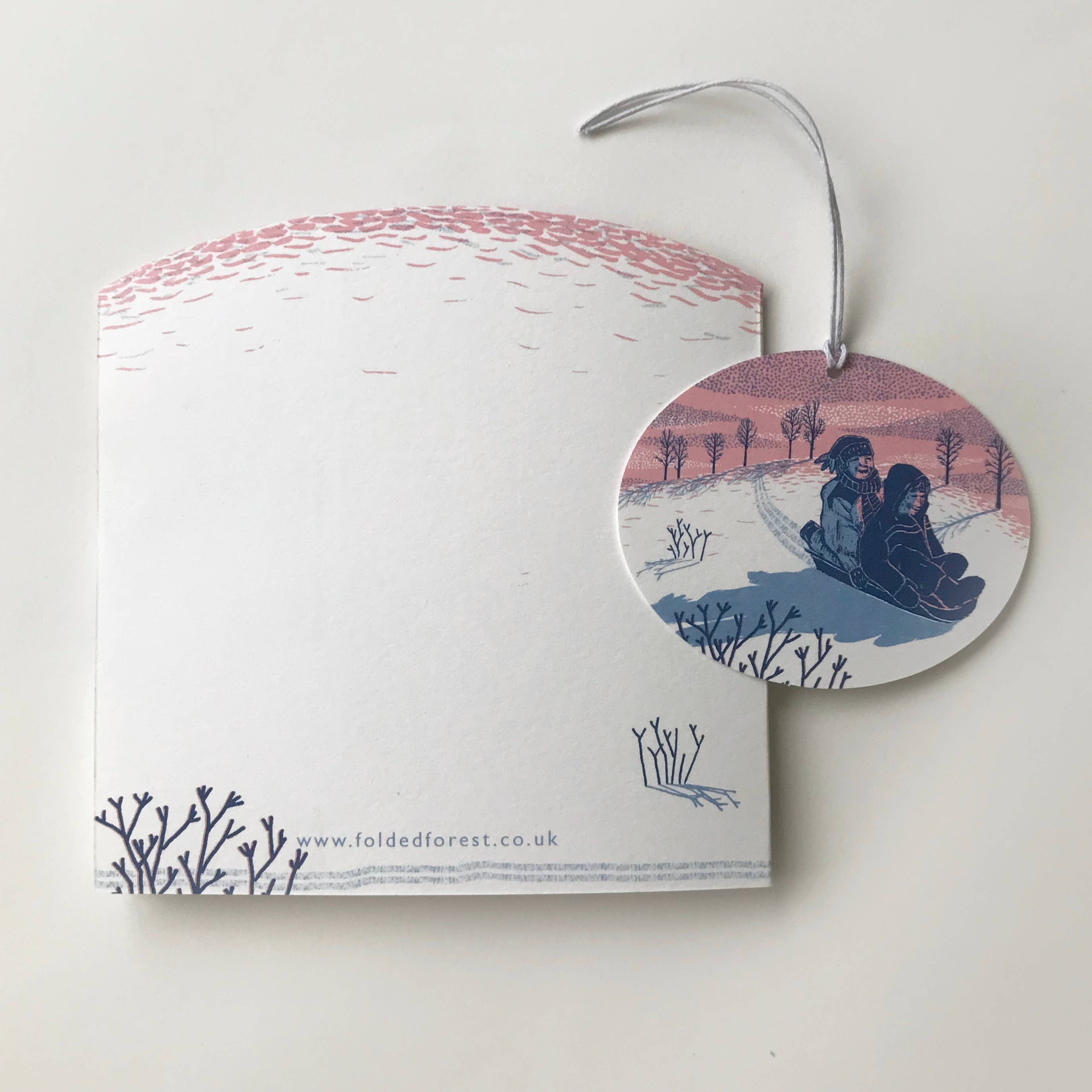 Folded Forest – wholesale Christmas card – Concertina Card - Sledging at Dusk8