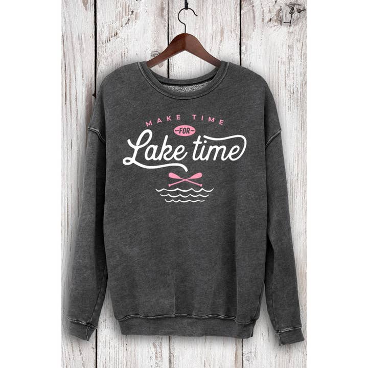 HRTandLUV - Wholesale Sweatshirt - Women's - MAKE TIME FOR LAKE TIME MINERAL SWEATSHIRTS
