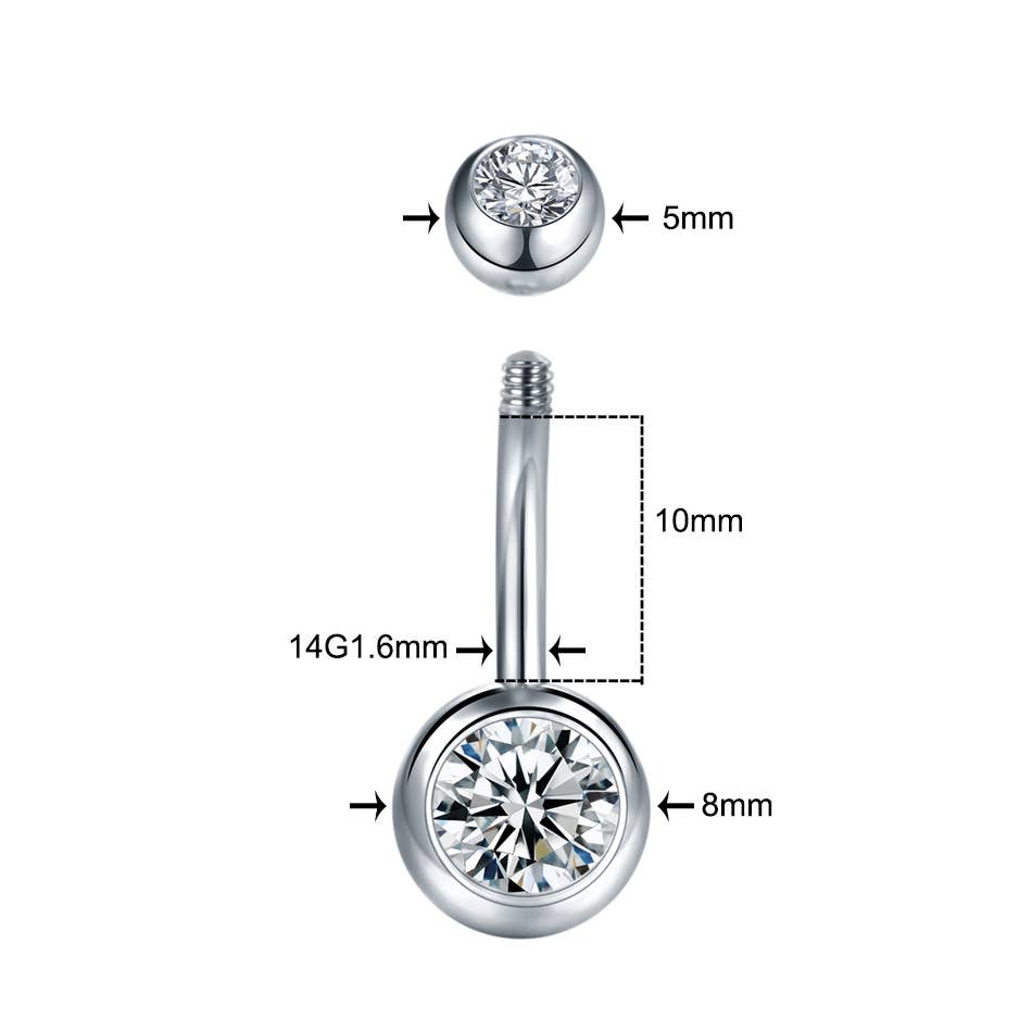 Gemscape UK - Wholesale Single Earring - Simple Piercing Jewellery: Body Piercing with rhinestones16