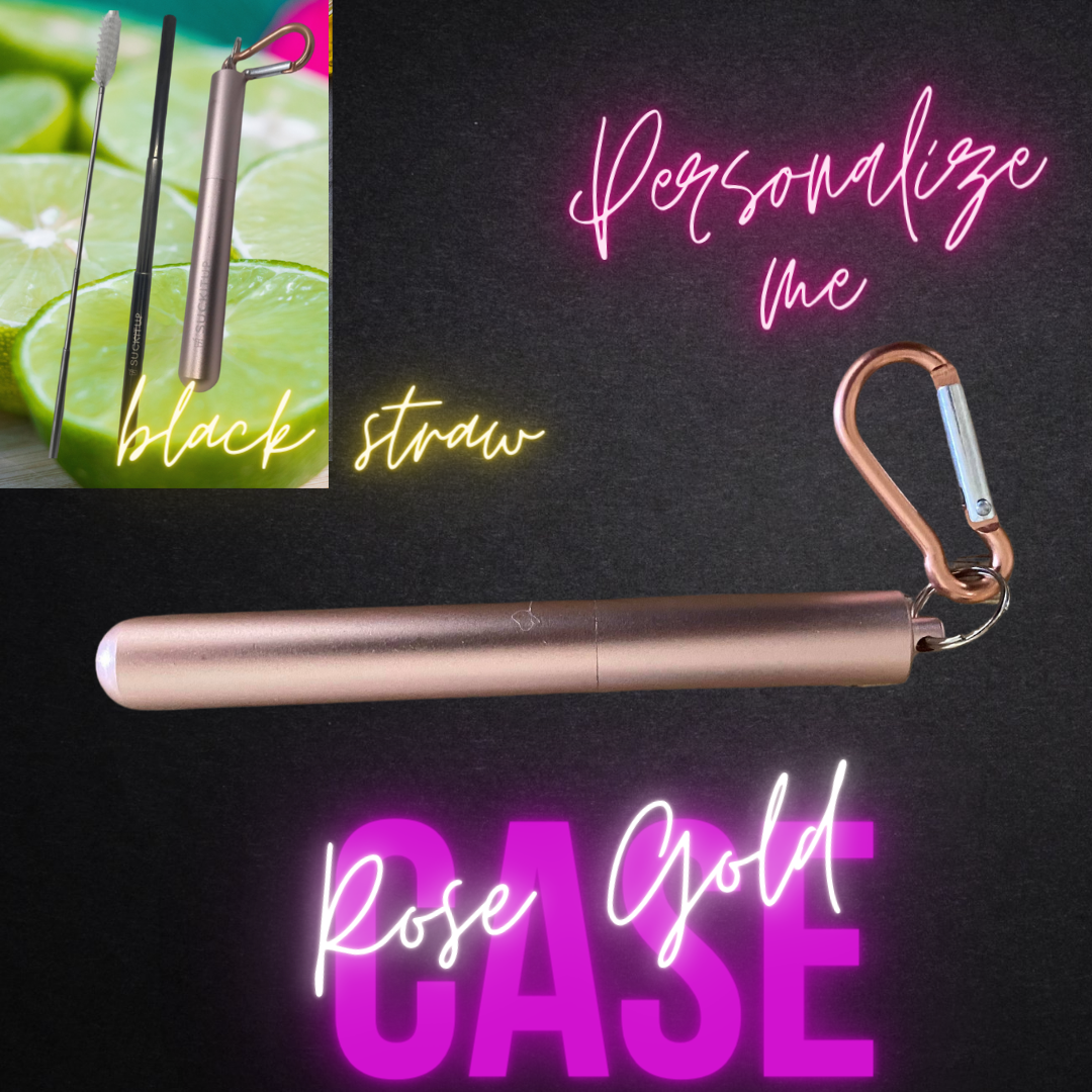 Suck It Up Straws - Vente Paille - Pailles métalliques télescopiques avec étui pour porte-clés et brosse de nettoyage78