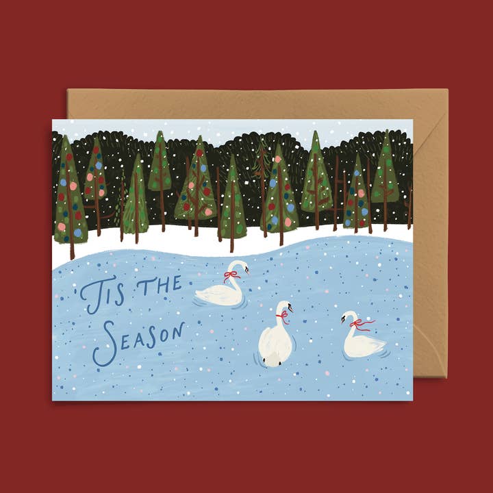 Christmas Pond Card for wholesale by Pink Pigeon Studio