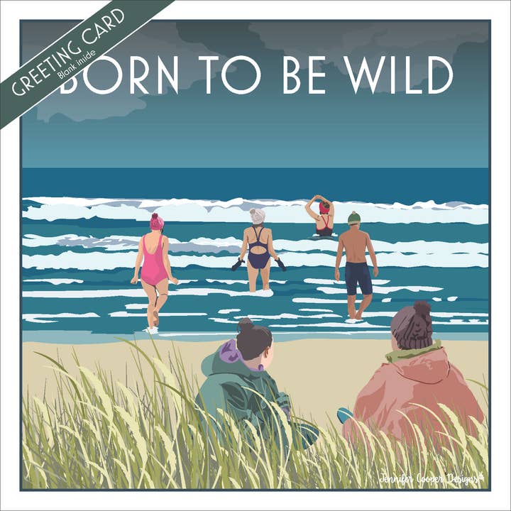 Tarjeta de felicitación Nacido para ser salvaje | Cualquier ocasión | Art Decó para venta al por mayor de Jennifer Cooper Designs