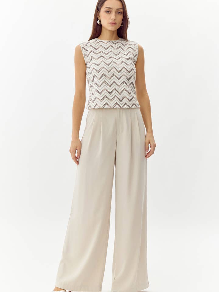 Calças Stanley Wide Perna por atacado de Greylin