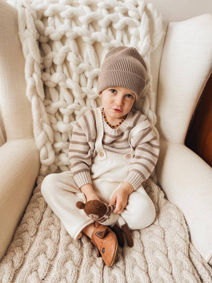 Yooushi - Wholesale Overalls - Baby - Cloud Cream Knit Suspender Pants2